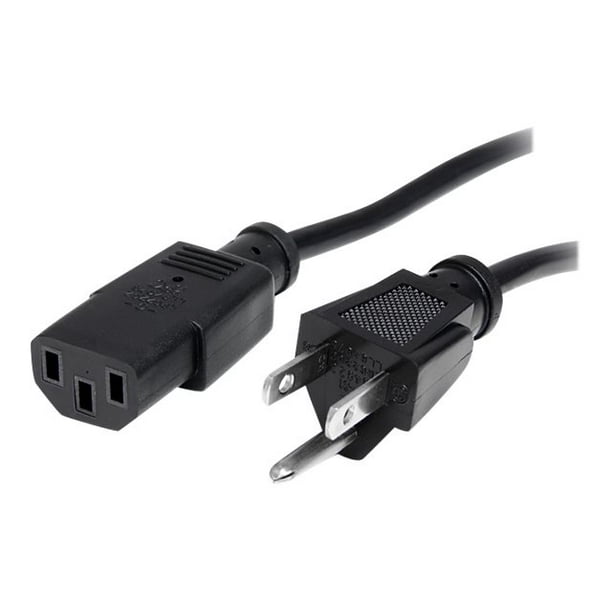 PXT10120 125V @ 10A NEMA 5-15 to IEC 60320 C13 - 18 AWG Replacement AC Power Cable for PC or Monitor StarTech.com 20 ft Standard Computer Power Cord 